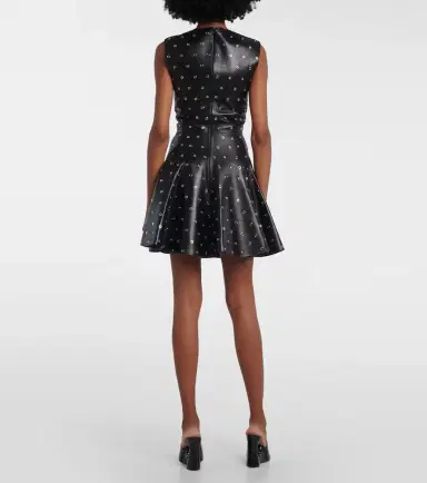 Alaïa Alaïa Studded A-line leather minidress | Thumbnail 4 Alaïa Alaïa Studded A-line leather minidress | Thumbnail 4