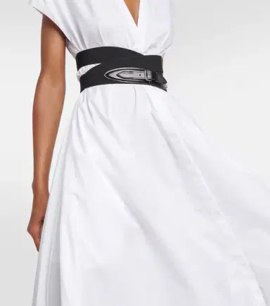 Alaïa Alaïa Belted cotton poplin midi dress | Thumbnail 5 Alaïa Alaïa Belted cotton poplin midi dress | Thumbnail 5