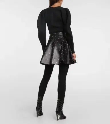 Alaïa Alaïa Eyelet embellished leather miniskirt | Thumbnail 2 Alaïa Alaïa Eyelet embellished leather miniskirt | Thumbnail 2