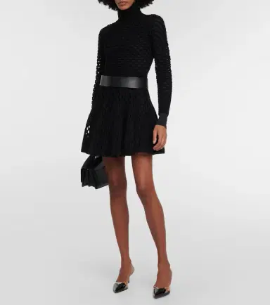 Alaïa Alaïa High-rise wool-blend open-knit miniskirt | Thumbnail 2 Alaïa Alaïa High-rise wool-blend open-knit miniskirt | Thumbnail 2
