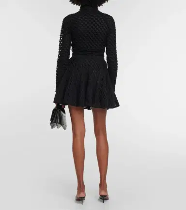 Alaïa Alaïa High-rise wool-blend open-knit miniskirt | Thumbnail 3 Alaïa Alaïa High-rise wool-blend open-knit miniskirt | Thumbnail 3