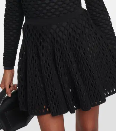 Alaïa Alaïa High-rise wool-blend open-knit miniskirt | Thumbnail 4 Alaïa Alaïa High-rise wool-blend open-knit miniskirt | Thumbnail 4