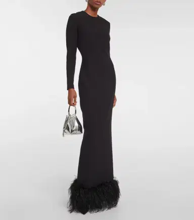 Safiyaa Feather-trimmed crêpe gown | Thumbnail 5 Safiyaa Feather-trimmed crêpe gown | Thumbnail 5