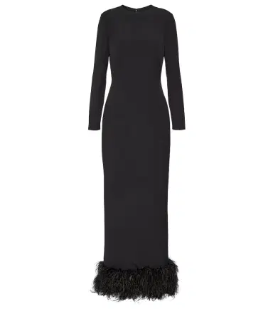Safiyaa Feather-trimmed crêpe gown | Thumbnail 1 Safiyaa Feather-trimmed crêpe gown | Thumbnail 1