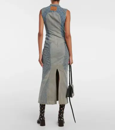 Marine Serre All Over Moon denim maxi dress | Thumbnail 2 Marine Serre All Over Moon denim maxi dress | Thumbnail 2
