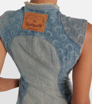 Marine Serre All Over Moon denim maxi dress | Thumbnail 3 Marine Serre All Over Moon denim maxi dress | Thumbnail 3