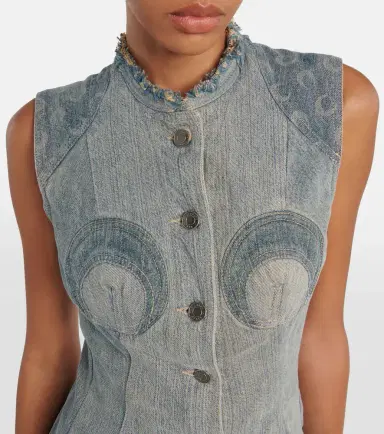 Marine Serre All Over Moon denim maxi dress | Thumbnail 6 Marine Serre All Over Moon denim maxi dress | Thumbnail 6