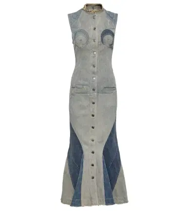 Marine Serre All Over Moon denim maxi dress | Thumbnail 1 Marine Serre All Over Moon denim maxi dress | Thumbnail 1