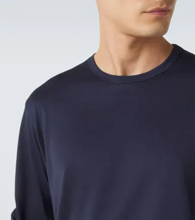 Sunspel Classic long sleeve cotton T-shirt | Thumbnail 4 Sunspel Classic long sleeve cotton T-shirt | Thumbnail 4