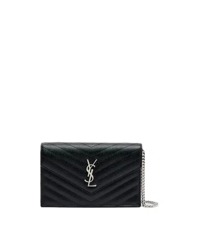 Cassandre matelassé envelope leather wallet on chain Cassandre matelassé envelope leather wallet on chain