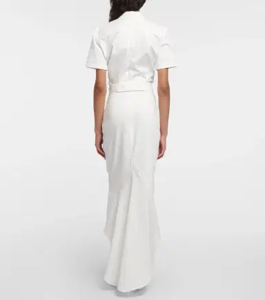 Prada Asymmetric cotton midi skirt | Thumbnail 4 Prada Asymmetric cotton midi skirt | Thumbnail 4