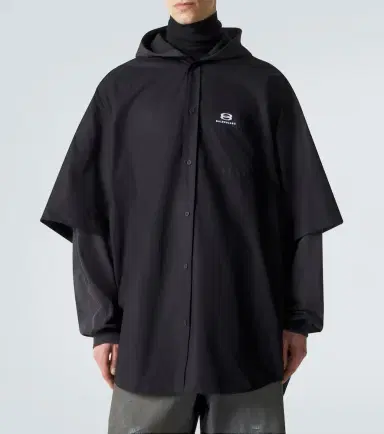 Balenciaga Patched cotton poplin and fleece jacket | Thumbnail 4 Balenciaga Patched cotton poplin and fleece jacket | Thumbnail 4
