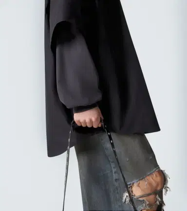 Balenciaga Patched cotton poplin and fleece jacket | Thumbnail 6 Balenciaga Patched cotton poplin and fleece jacket | Thumbnail 6