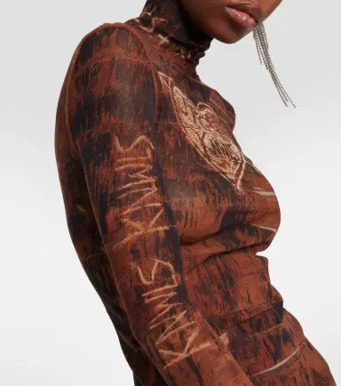Jean Paul Gaultier x KNWLS printed mesh high-neck top | Thumbnail 4 Jean Paul Gaultier x KNWLS printed mesh high-neck top | Thumbnail 4