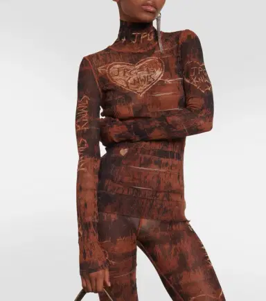 Jean Paul Gaultier x KNWLS printed mesh high-neck top | Thumbnail 5 Jean Paul Gaultier x KNWLS printed mesh high-neck top | Thumbnail 5