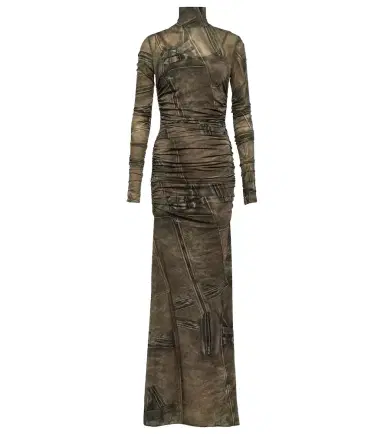 BLUMARINE Printed high-neck gown | Thumbnail 1 BLUMARINE Printed high-neck gown | Thumbnail 1