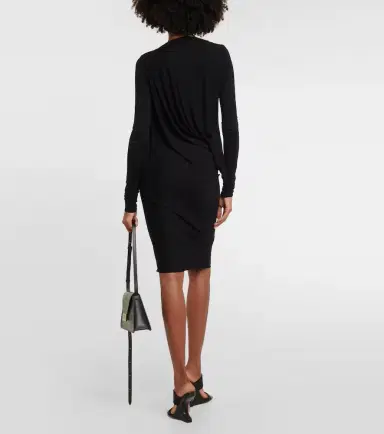 Rick Owens Lilies draped jersey midi dress | Thumbnail 4 Rick Owens Lilies draped jersey midi dress | Thumbnail 4