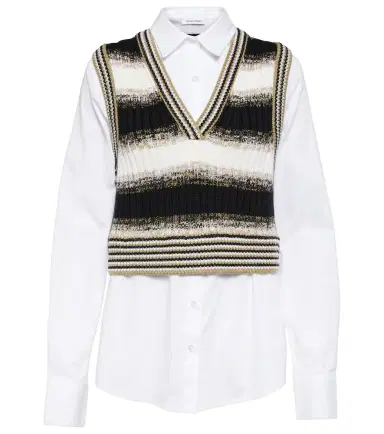 Veronica Beard Spear cotton-blend and wool shirt | Thumbnail 1 Veronica Beard Spear cotton-blend and wool shirt | Thumbnail 1