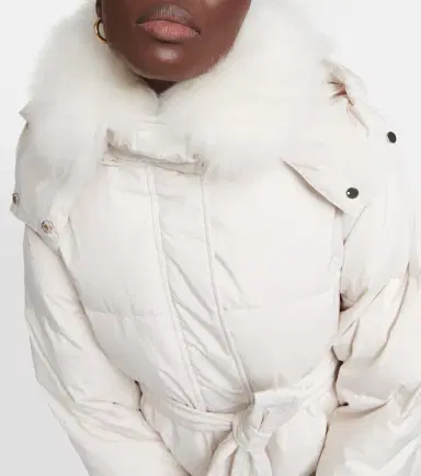 Yves Salomon Belted shearling-trimmed down jacket | Thumbnail 4 Yves Salomon Belted shearling-trimmed down jacket | Thumbnail 4