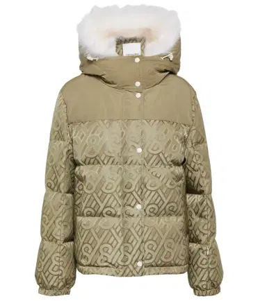 Yves Salomon Logo shearling-trimmed down jacket | Thumbnail 1 Yves Salomon Logo shearling-trimmed down jacket | Thumbnail 1