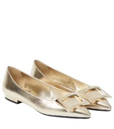 Roger Vivier Gommettine metallic leather ballet flats | Thumbnail 1 Roger Vivier Gommettine metallic leather ballet flats | Thumbnail 1