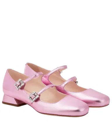 Roger Vivier Mini Très Vivier leather Mary Jane pumps | Thumbnail 1 Roger Vivier Mini Très Vivier leather Mary Jane pumps | Thumbnail 1