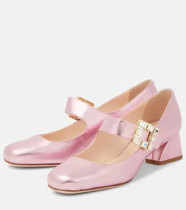 Roger Vivier Très Vivier metallic leather Mary Jane pumps | Thumbnail 3 Roger Vivier Très Vivier metallic leather Mary Jane pumps | Thumbnail 3