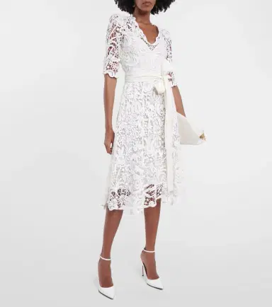 Elie Saab Lace midi dress | Thumbnail 3 Elie Saab Lace midi dress | Thumbnail 3