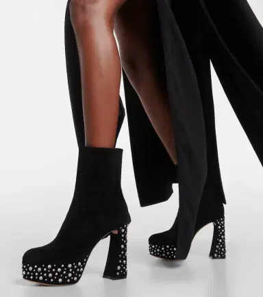 Gianvito Rossi Crystal Holly suede platform ankle boots | Thumbnail 2 Gianvito Rossi Crystal Holly suede platform ankle boots | Thumbnail 2