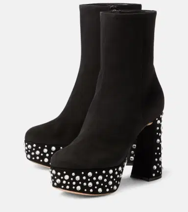 Gianvito Rossi Crystal Holly suede platform ankle boots | Thumbnail 4 Gianvito Rossi Crystal Holly suede platform ankle boots | Thumbnail 4