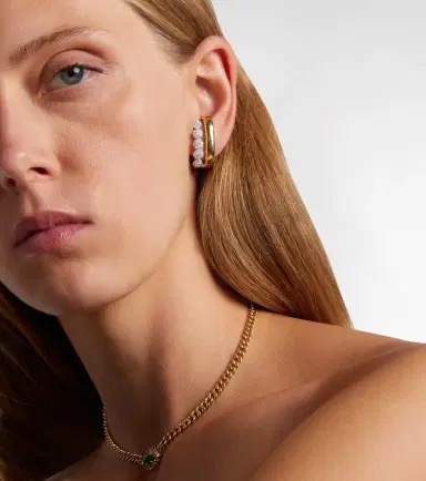 YEPREM Golden Strada 18kt gold and 18kt white gold clip-on earrings with diamonds | Thumbnail 4 YEPREM Golden Strada 18kt gold and 18kt white gold clip-on earrings with diamonds | Thumbnail 4