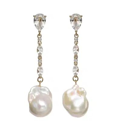 Mateo 14kt gold earrings with pearls, diamonds, and topaz | Thumbnail 1 Mateo 14kt gold earrings with pearls, diamonds, and topaz | Thumbnail 1