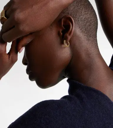 Anita Ko Meryl Small 18kt gold hoop earrings with diamonds | Thumbnail 4 Anita Ko Meryl Small 18kt gold hoop earrings with diamonds | Thumbnail 4