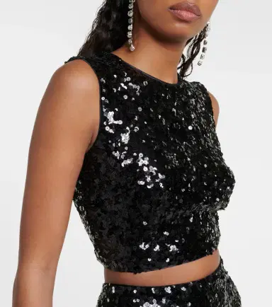 Dolce & Gabbana Sequined crop top | Thumbnail 4 Dolce & Gabbana Sequined crop top | Thumbnail 4