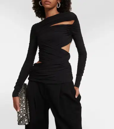 The Attico Asymmetrical draped top | Thumbnail 4 The Attico Asymmetrical draped top | Thumbnail 4