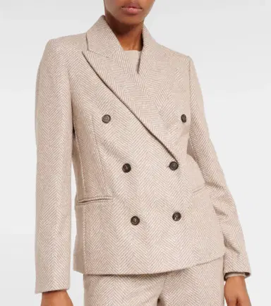 Brunello Cucinelli Chevron wool-blend blazer | Thumbnail 2 Brunello Cucinelli Chevron wool-blend blazer | Thumbnail 2