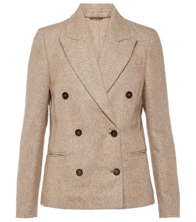 Brunello Cucinelli Chevron wool-blend blazer | Thumbnail 1 Brunello Cucinelli Chevron wool-blend blazer | Thumbnail 1