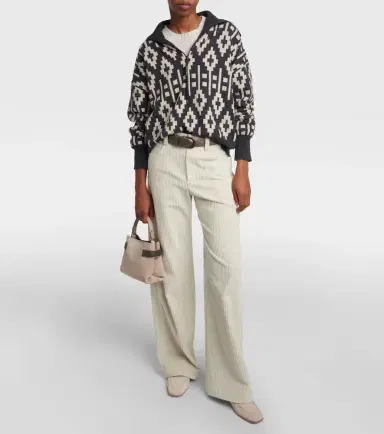 Brunello Cucinelli Vintage Jacquard wool-blend sweater | Thumbnail 2 Brunello Cucinelli Vintage Jacquard wool-blend sweater | Thumbnail 2