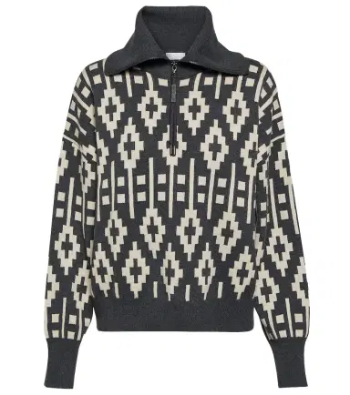 Brunello Cucinelli Vintage Jacquard wool-blend sweater | Thumbnail 1 Brunello Cucinelli Vintage Jacquard wool-blend sweater | Thumbnail 1