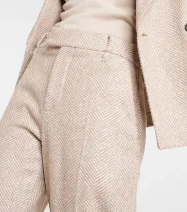 Brunello Cucinelli Chevron wool-blend flared pants | Thumbnail 2 Brunello Cucinelli Chevron wool-blend flared pants | Thumbnail 2