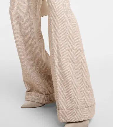 Brunello Cucinelli Chevron wool-blend flared pants | Thumbnail 3 Brunello Cucinelli Chevron wool-blend flared pants | Thumbnail 3