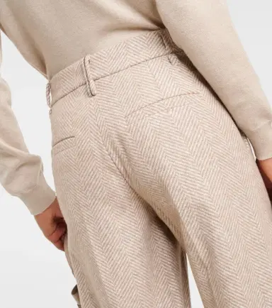 Brunello Cucinelli Chevron wool-blend flared pants | Thumbnail 5 Brunello Cucinelli Chevron wool-blend flared pants | Thumbnail 5
