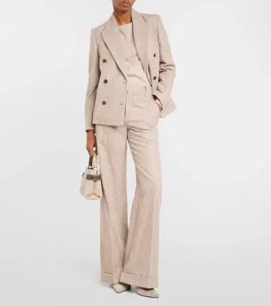 Brunello Cucinelli Chevron wool-blend flared pants | Thumbnail 6 Brunello Cucinelli Chevron wool-blend flared pants | Thumbnail 6