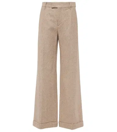 Brunello Cucinelli Chevron wool-blend flared pants | Thumbnail 1 Brunello Cucinelli Chevron wool-blend flared pants | Thumbnail 1