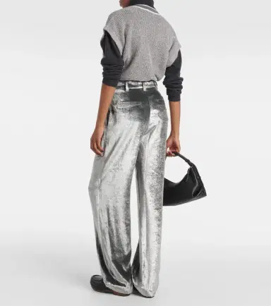 Brunello Cucinelli Velvet wide-leg pants | Thumbnail 4 Brunello Cucinelli Velvet wide-leg pants | Thumbnail 4