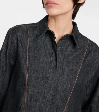 Brunello Cucinelli Denim shirt dress | Thumbnail 4 Brunello Cucinelli Denim shirt dress | Thumbnail 4