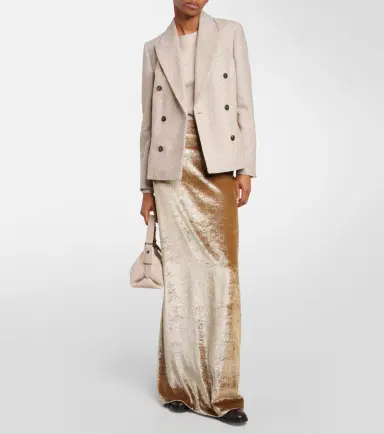 Brunello Cucinelli High-rise velvet maxi skirt | Thumbnail 4 Brunello Cucinelli High-rise velvet maxi skirt | Thumbnail 4