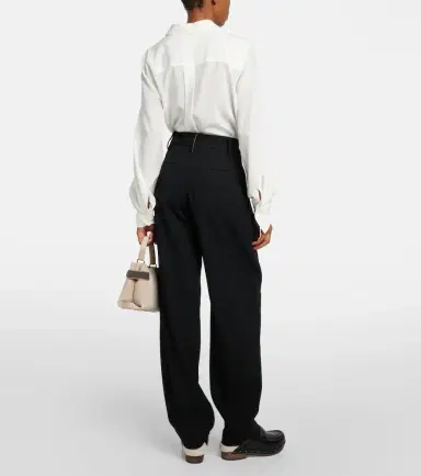 Brunello Cucinelli High-rise gabardine wide-leg pants | Thumbnail 4 Brunello Cucinelli High-rise gabardine wide-leg pants | Thumbnail 4