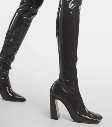 Amina Muaddi Marine Stretch 95 latex over-the-knee boots | Thumbnail 2 Amina Muaddi Marine Stretch 95 latex over-the-knee boots | Thumbnail 2