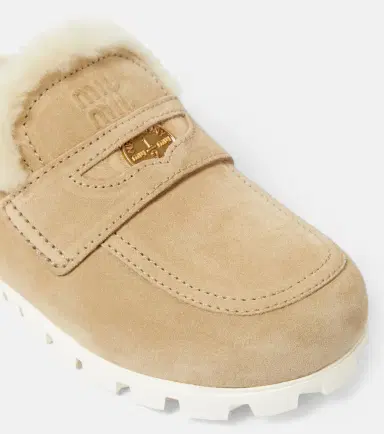 Miu Miu Shearling-lined suede slippers | Thumbnail 3 Miu Miu Shearling-lined suede slippers | Thumbnail 3